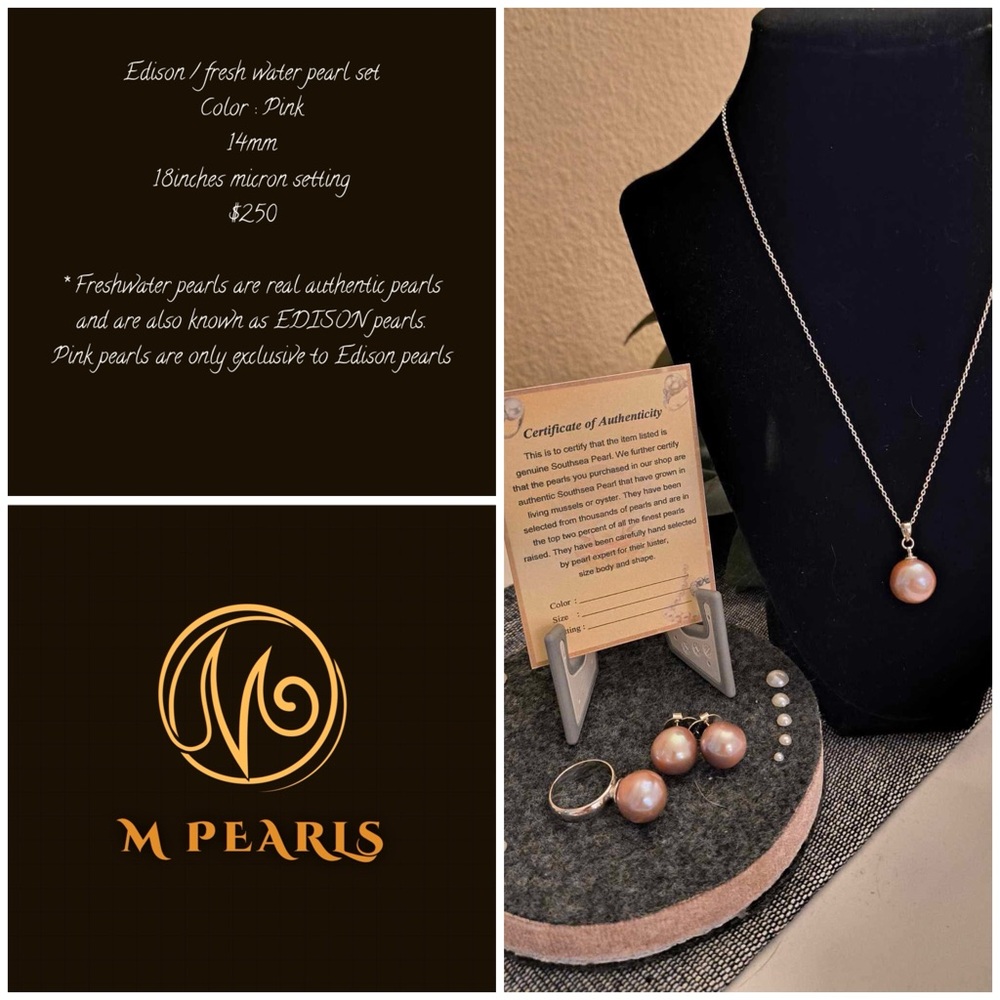 Pearl Pink Freshwater Pearl Jewelry Set